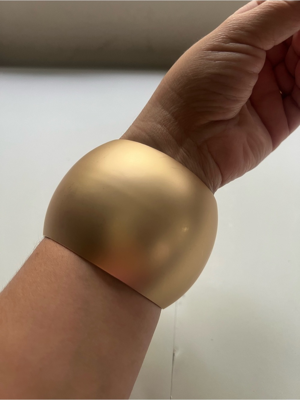 Matte Gold Dome Cuff Bracelet - Women